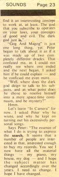 In Camera interview